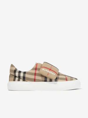 Burberry Kids James Trainers in Archive Beige Check