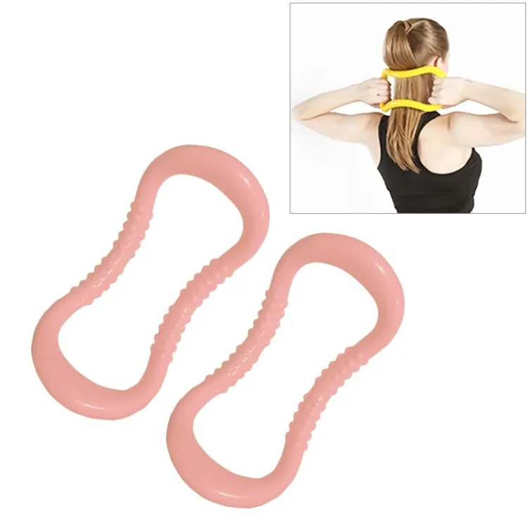 2 PCS PP Double Massage Point Yoga Circle Fascia Stretching Ring Pilates Resistance Ring (Light Pink)