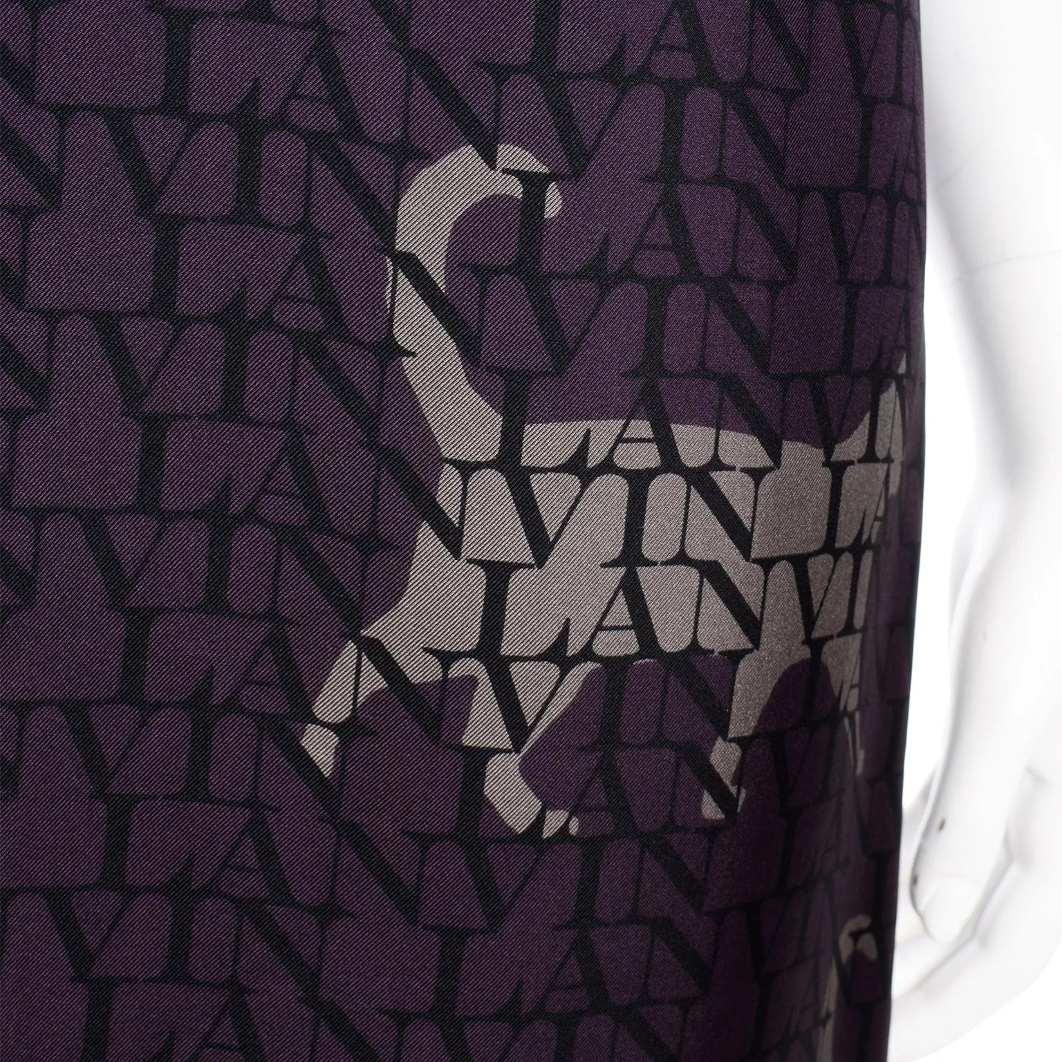 2011 Lanvin by Alber Elbaz Cat Print Logo Silk Dress