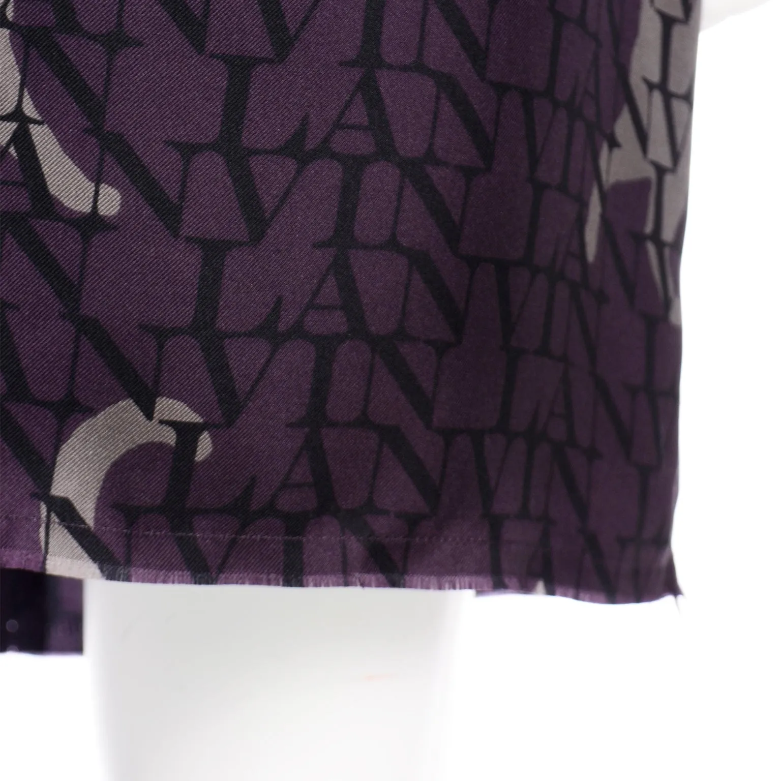 2011 Lanvin by Alber Elbaz Cat Print Logo Silk Dress