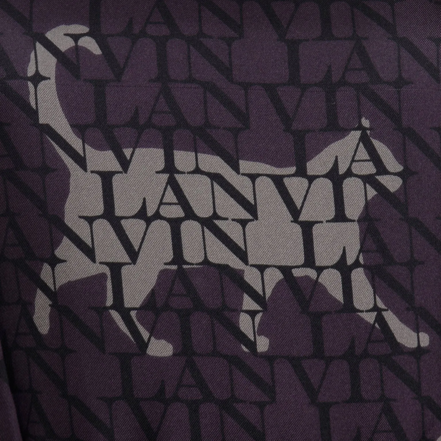 2011 Lanvin by Alber Elbaz Cat Print Logo Silk Dress