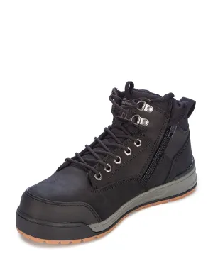 3056 Lace Zip Safety Boot - Black