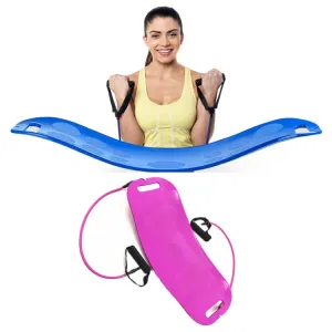 ABS Twist Fitness Balance Board Abdomen Leg Swing Exercise Board Yoga Balance Board(Purple   Purple Rope)