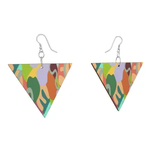 Abstract Wild Wooden Earrings: Geometric Shape