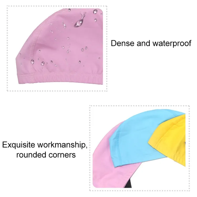 Adult Waterproof PU Coating Stretchy Swimming Cap Keep Long Hair Dry Ear Protection Swim Cap (Blue)