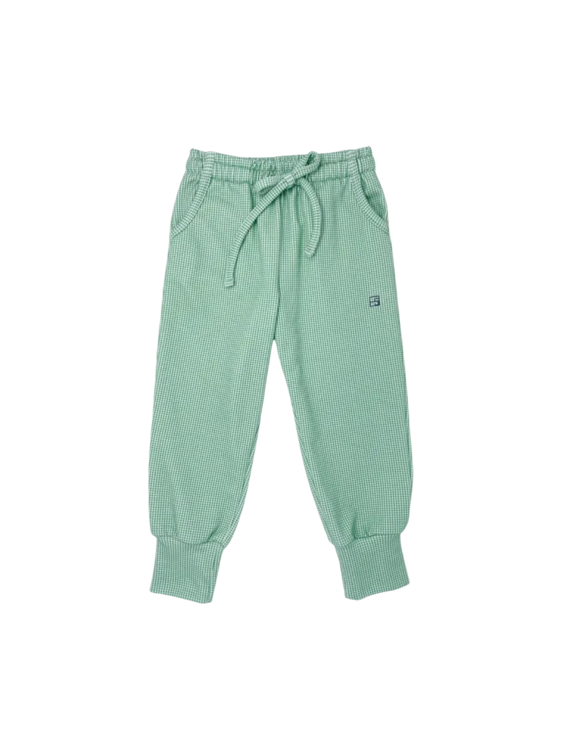 Aiden Jogger Pant | Green Mini Gingham (7-8)