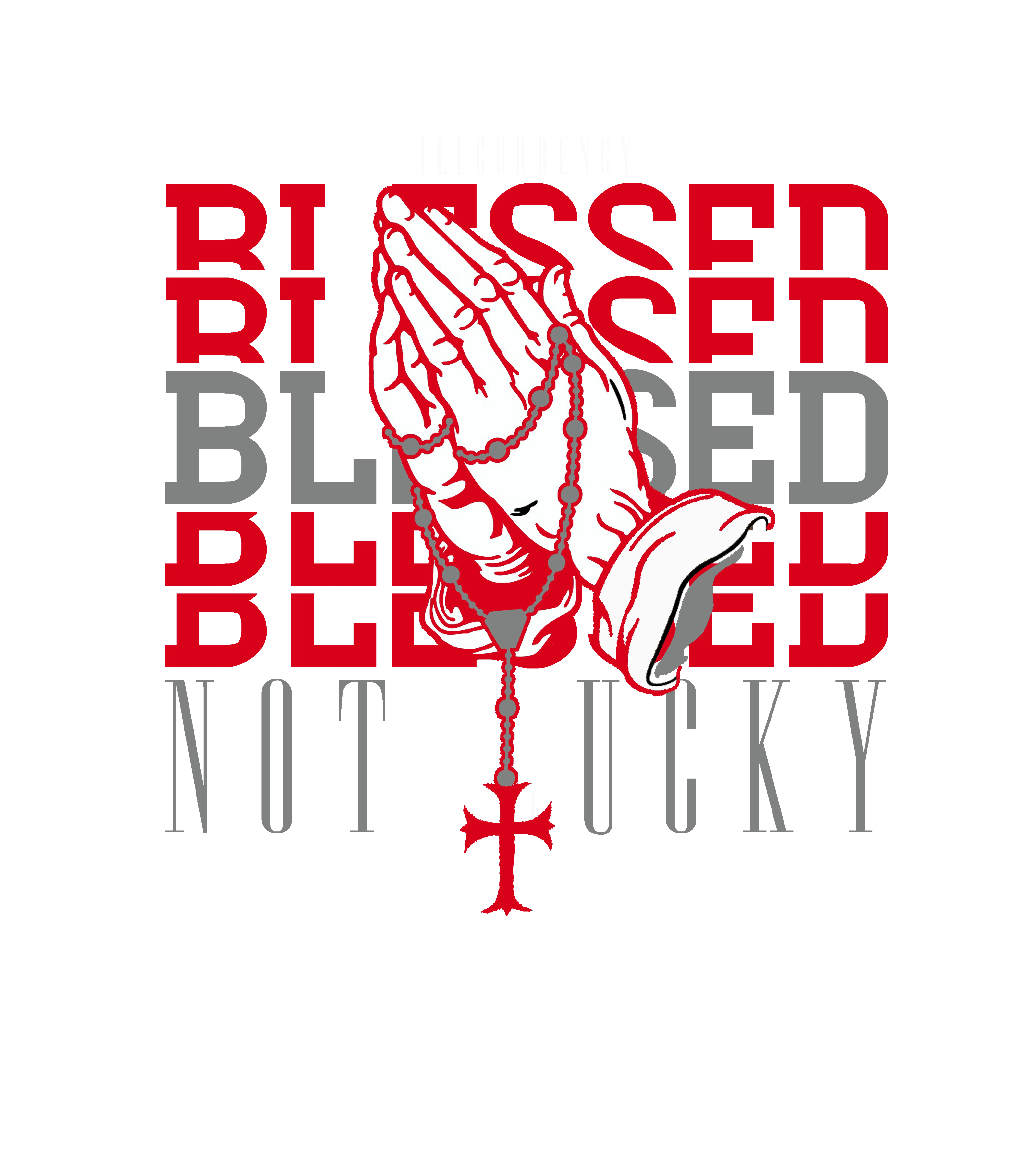 AIR JORDAN 4 “BRED REIMAGINED” 2024 | ILLCURRENCY Black T-Shirt (Blessed not lucky)