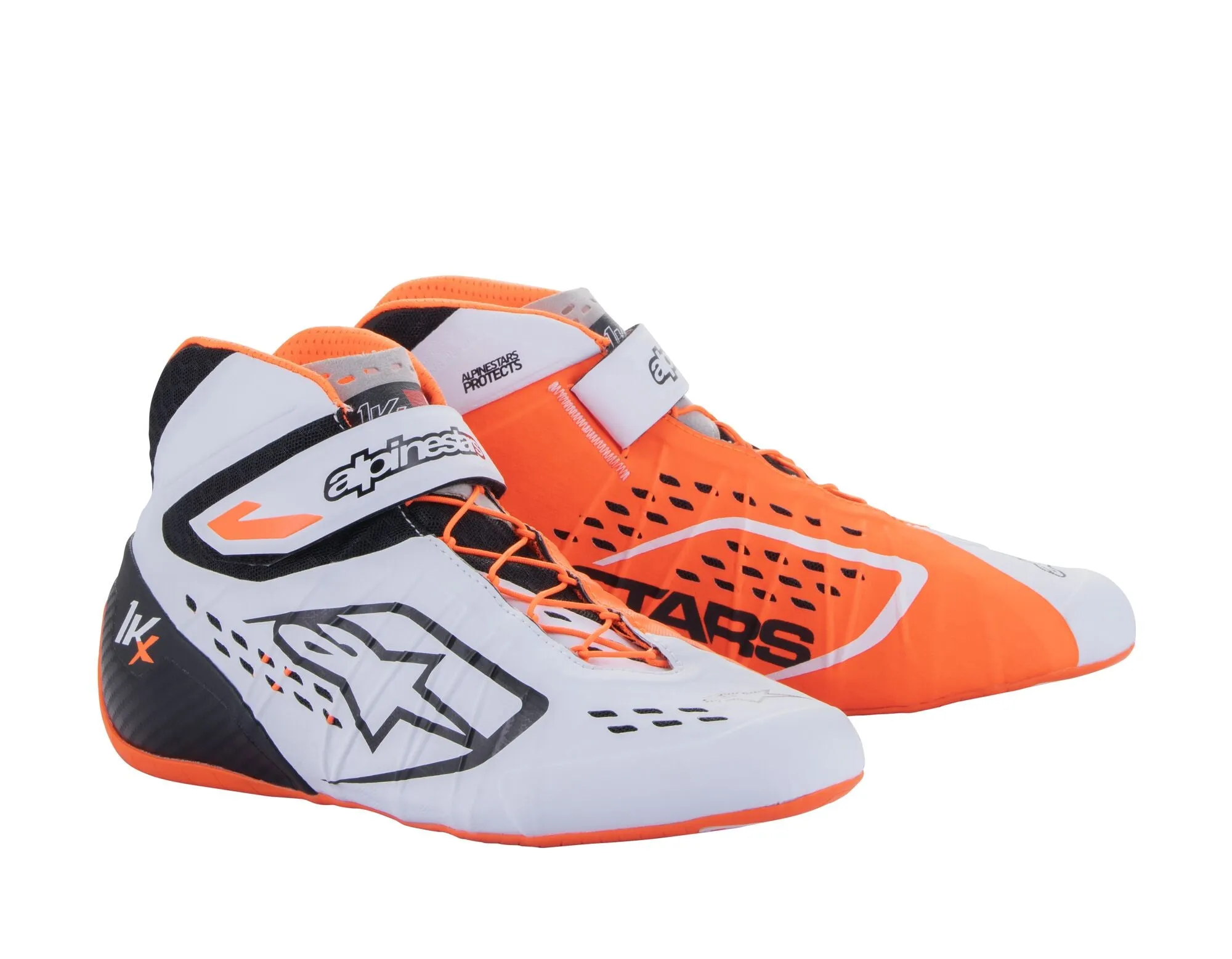 ALPINESTARS 2712123_2041_12,5 Karting shoes TECH-1 KX V2, white/orange fluo/black, Size 46