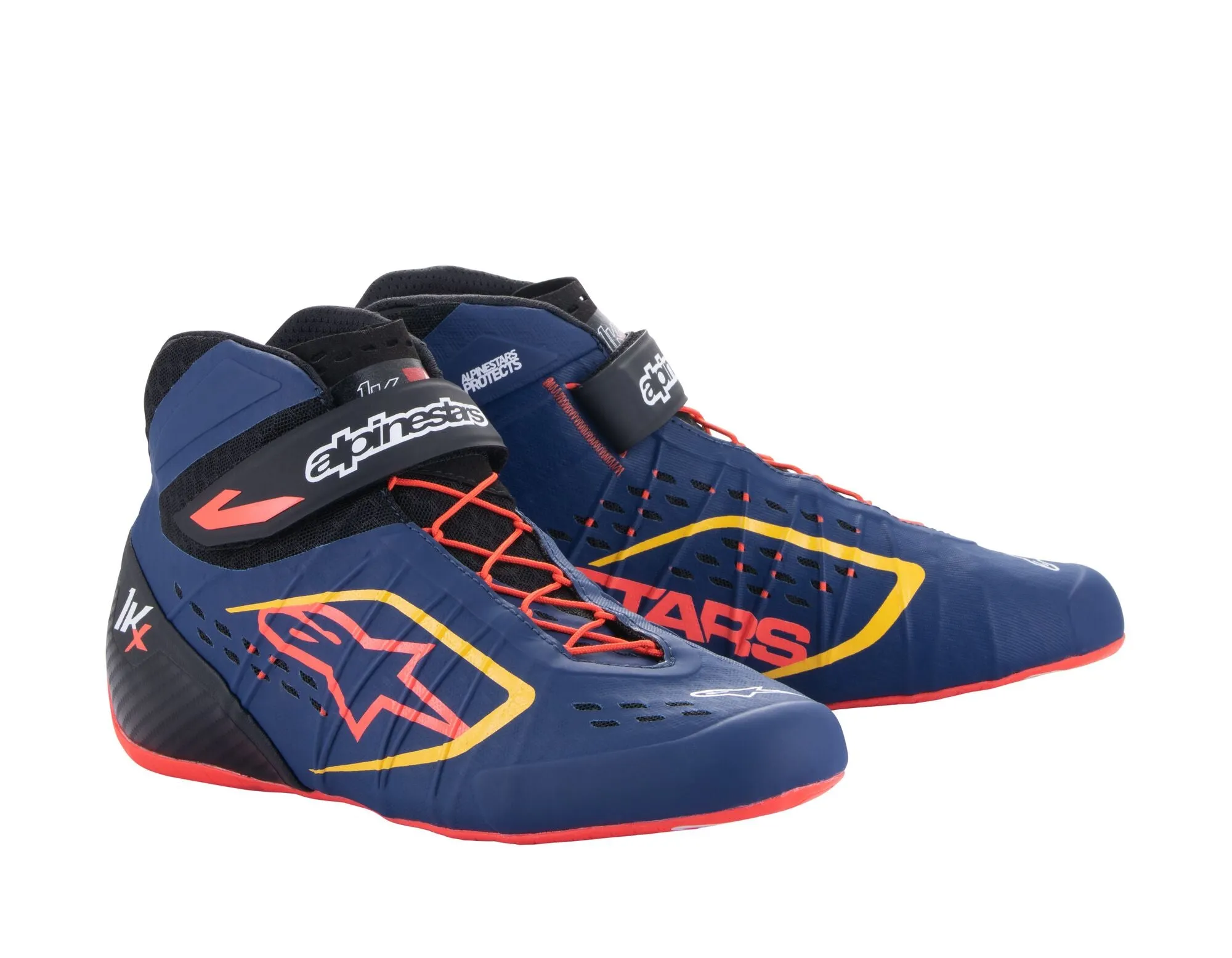 ALPINESTARS 2712123_7135_10 Karting shoes TECH-1 KX V2, ultramarine blue/red/yellow fluo, Size 43