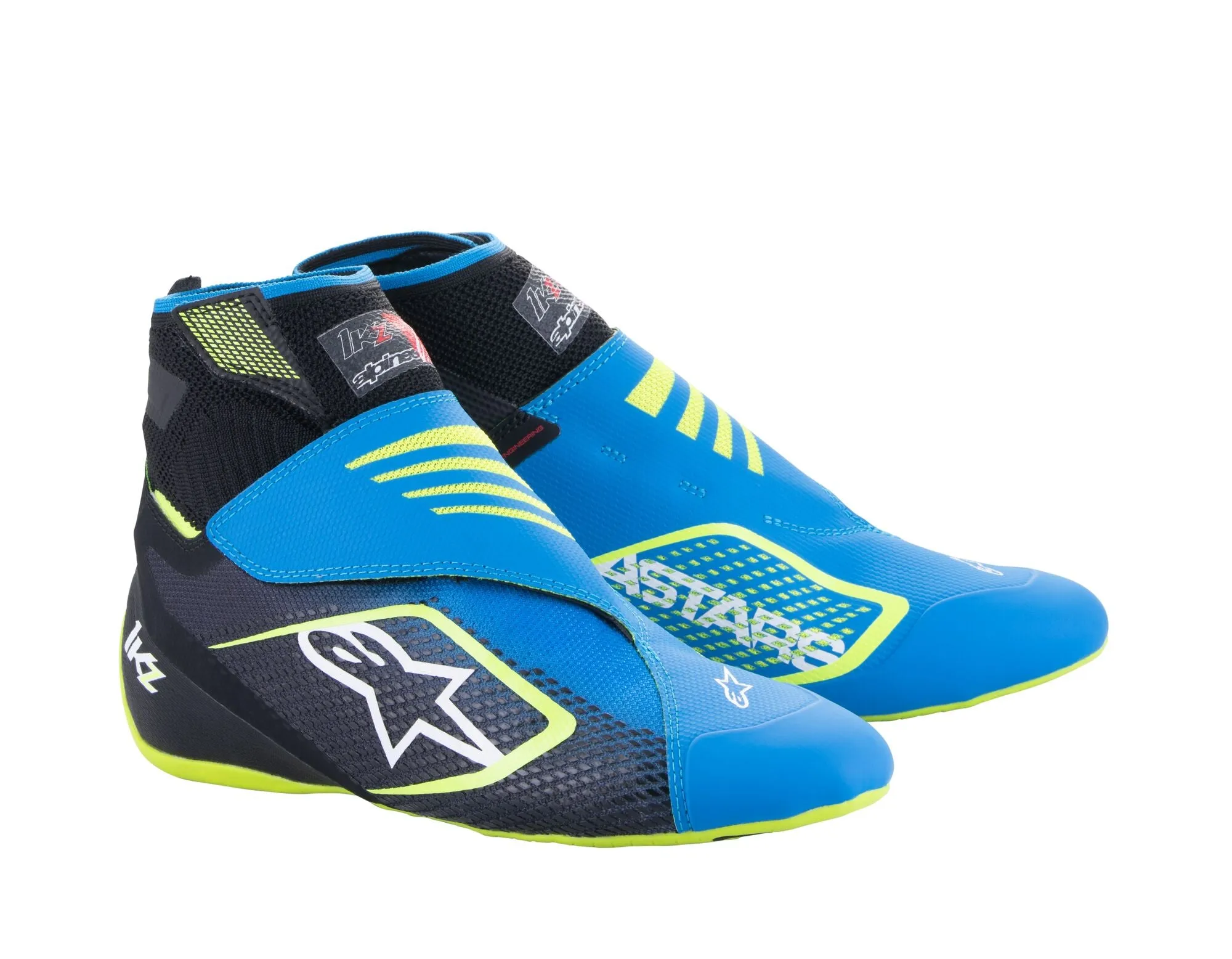 ALPINESTARS 2713023_1795_11,5 Karting shoes TECH-1 KZ V2, black/enamel blue/yellow fluo, Size 45