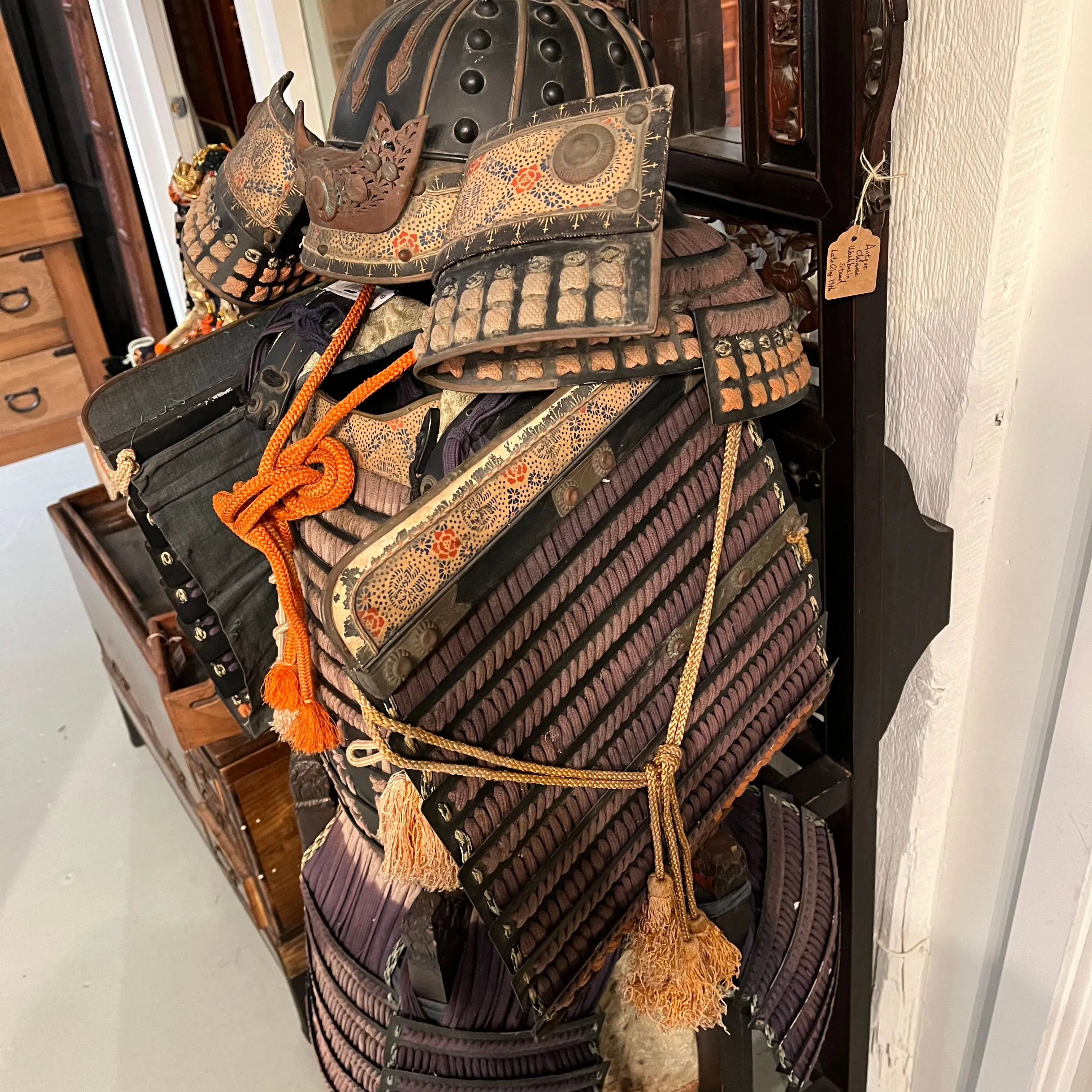 Antique Japanese Meiji Era Full Sized Samurai Armor w/ Helmet