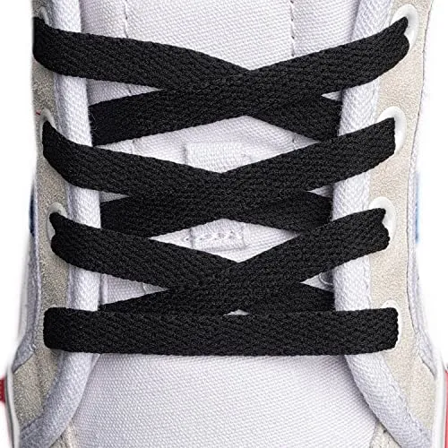 AOMIDI Flat Shoelaces 5/16" | 2 Pair | For Sneakers and Converse Shoelaces