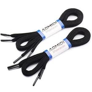 AOMIDI Flat Shoelaces 5/16" | 2 Pair | For Sneakers and Converse Shoelaces