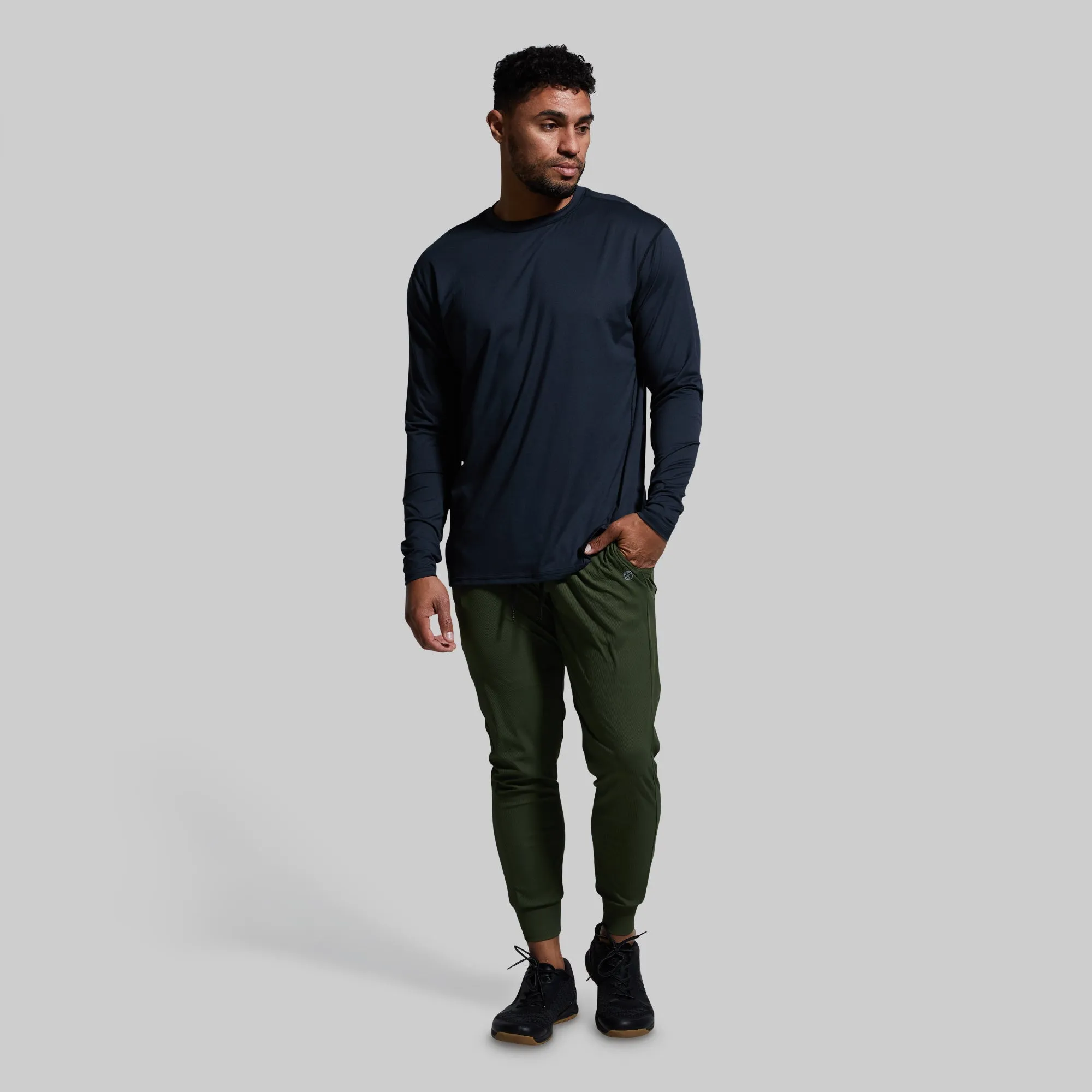 Athleisure Long Sleeve Crew (Black)