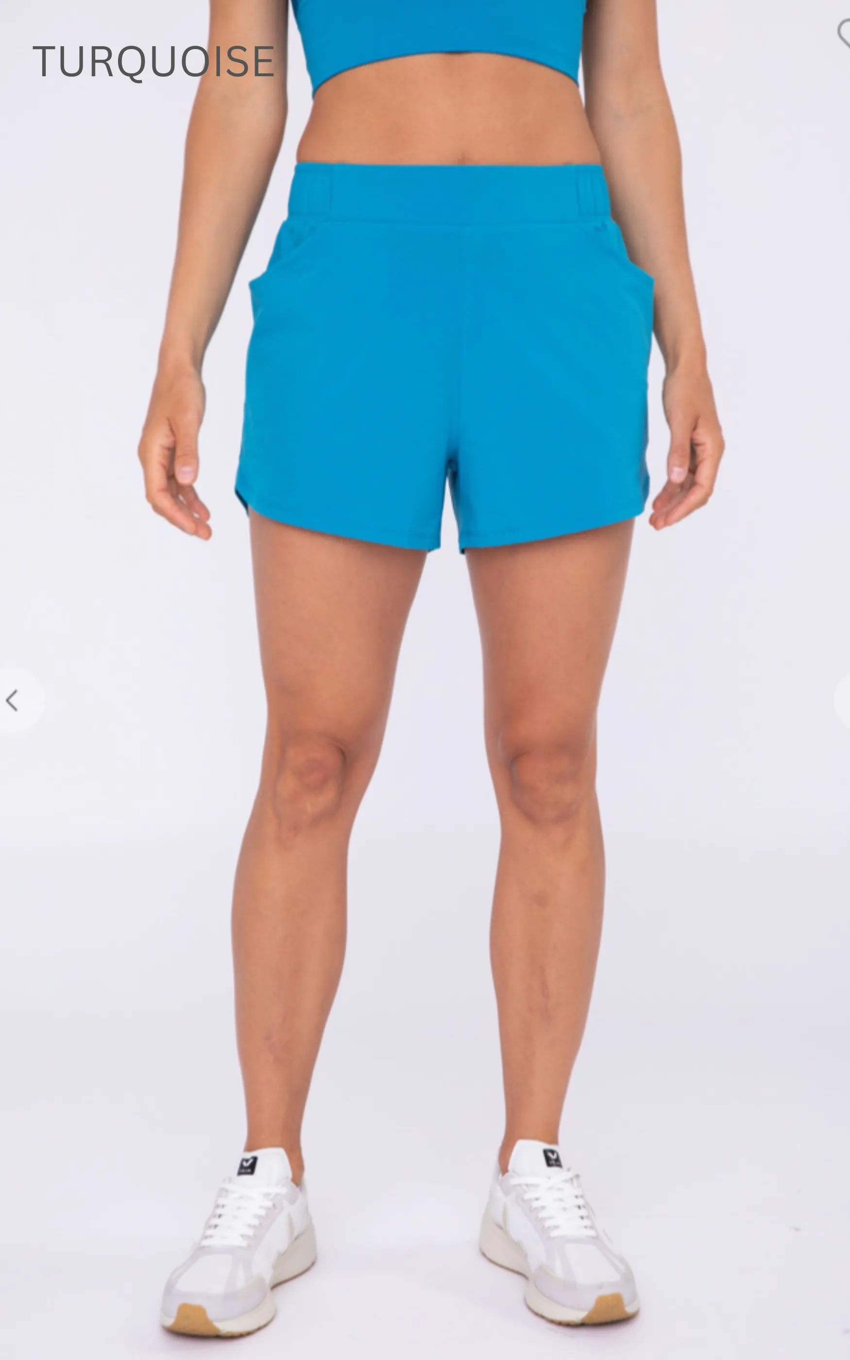 Athleisure Shorts with Curved Hemline By Mono B - Final Sale