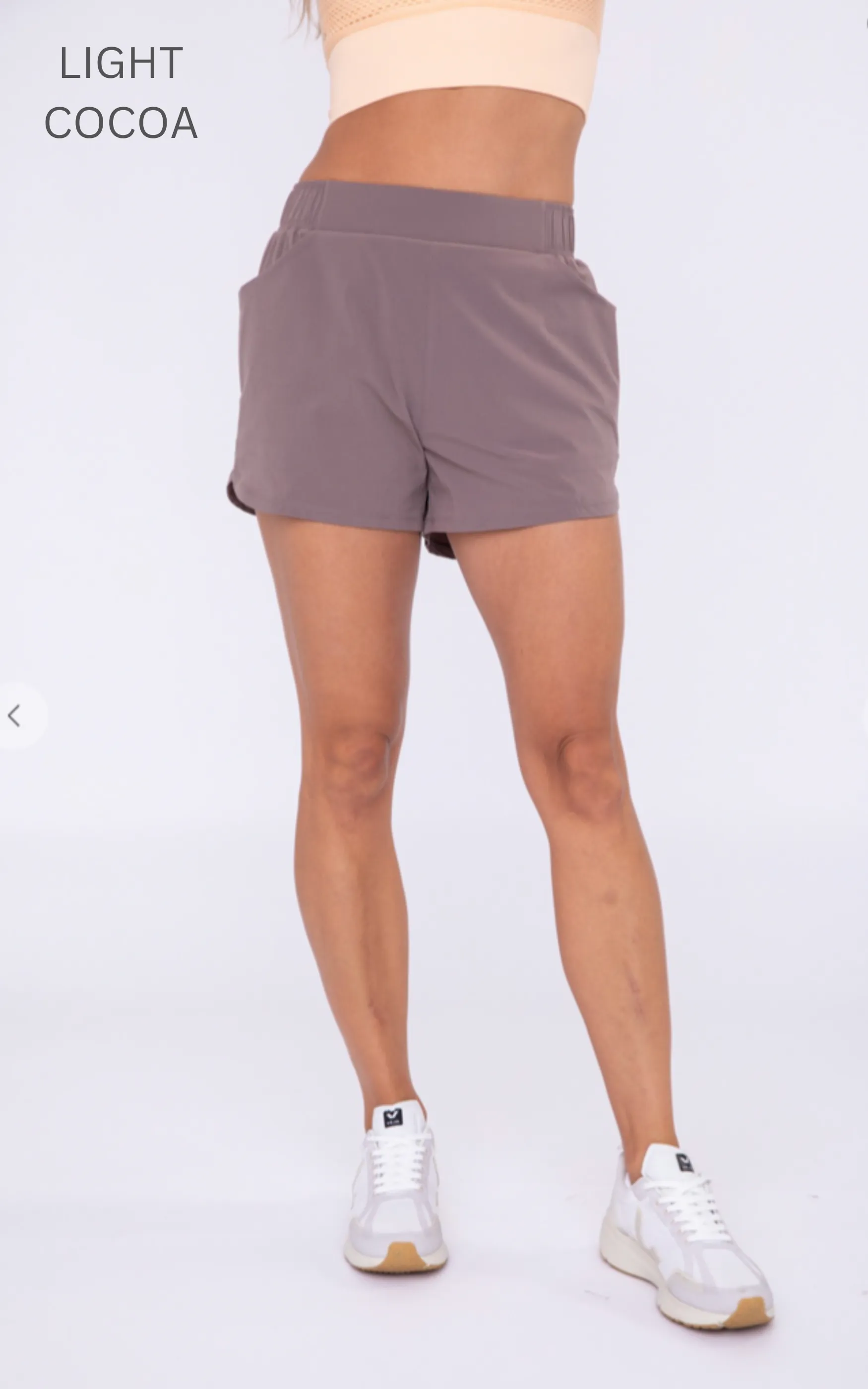 Athleisure Shorts with Curved Hemline By Mono B - Final Sale