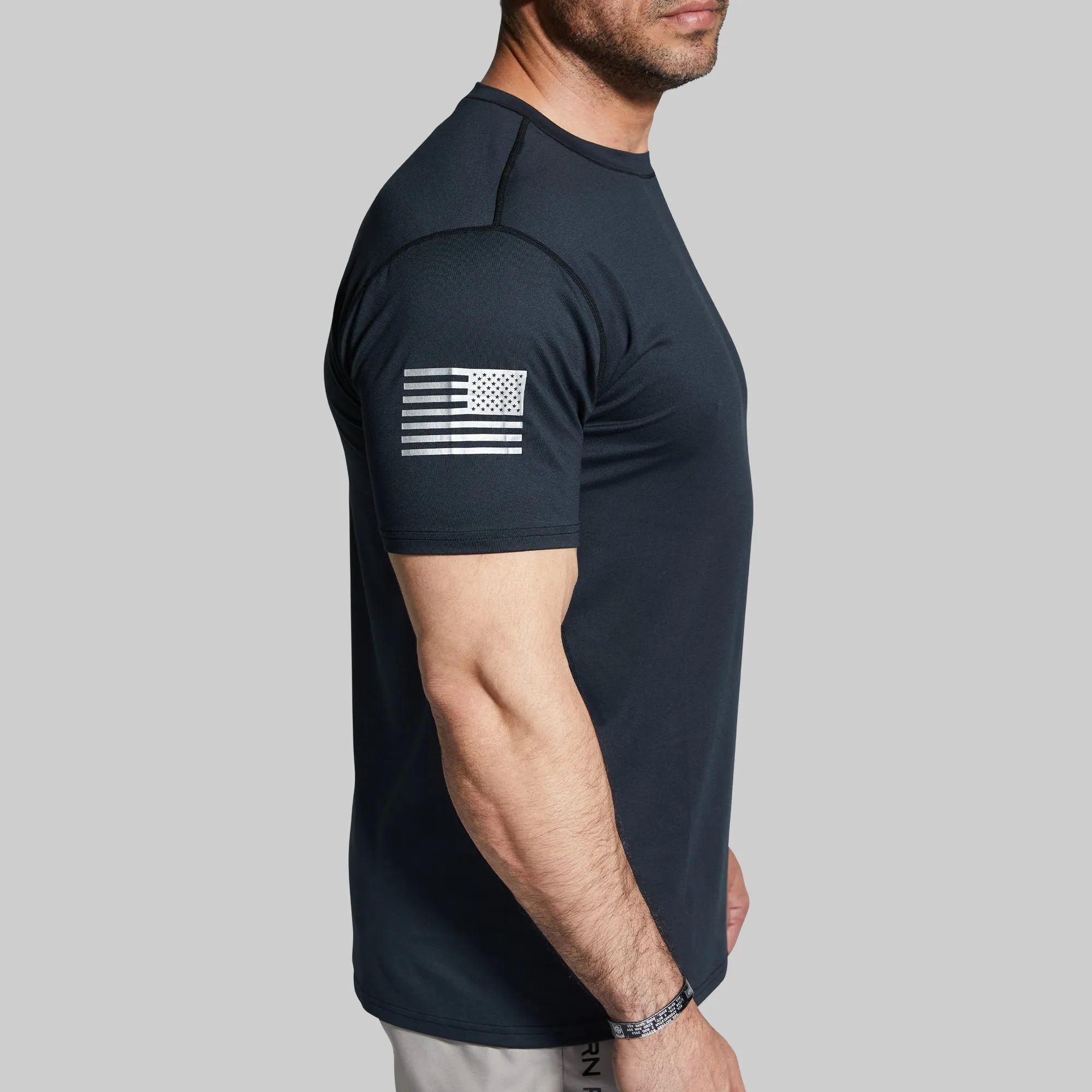 Athleisure Tee w/ Flag (Black)