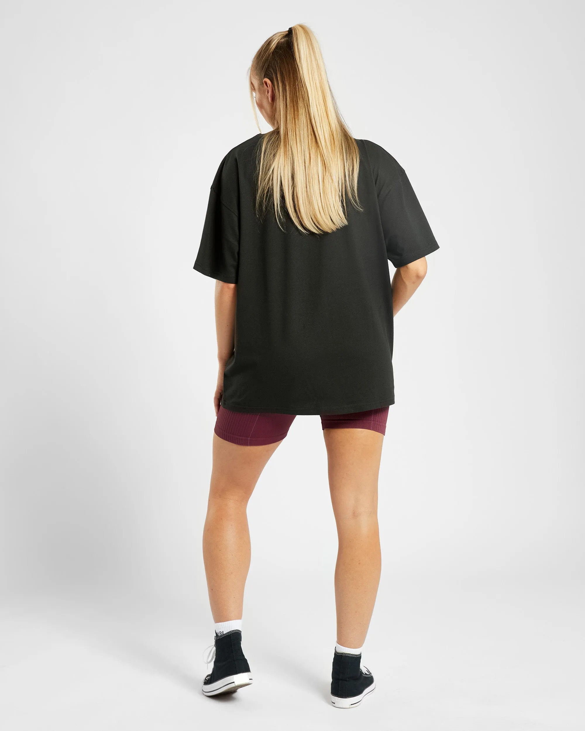 Athletics Varsity Oversized T Shirt - Black