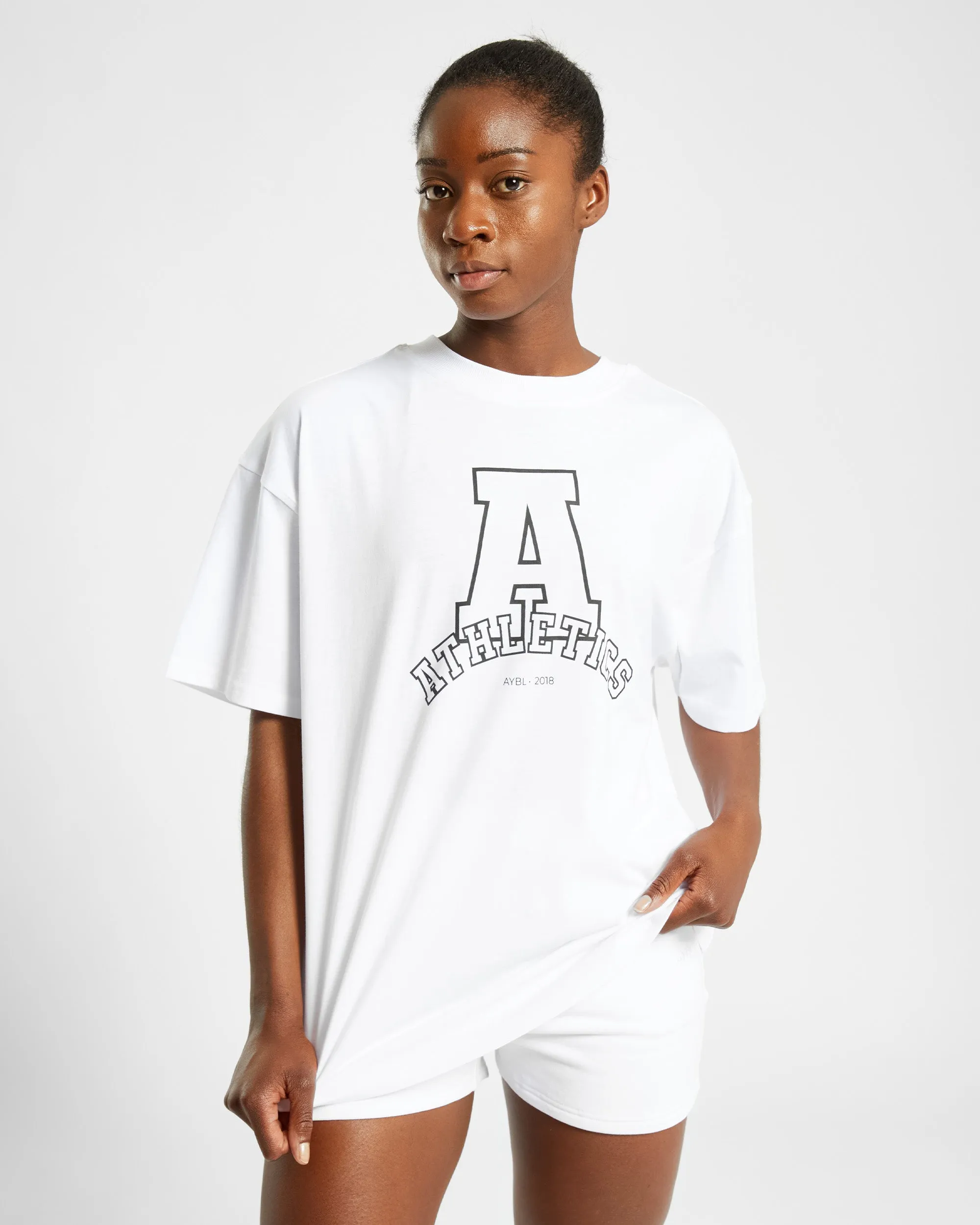 Athletics Varsity Oversized T Shirt - White