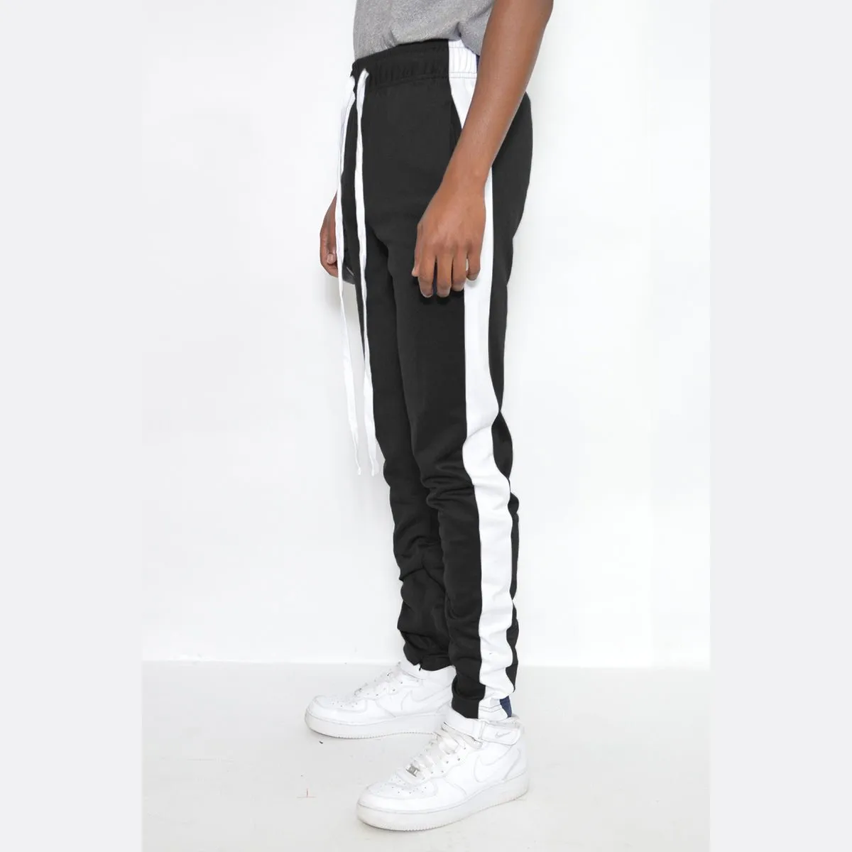 Black & White Slim Fit Track Pants