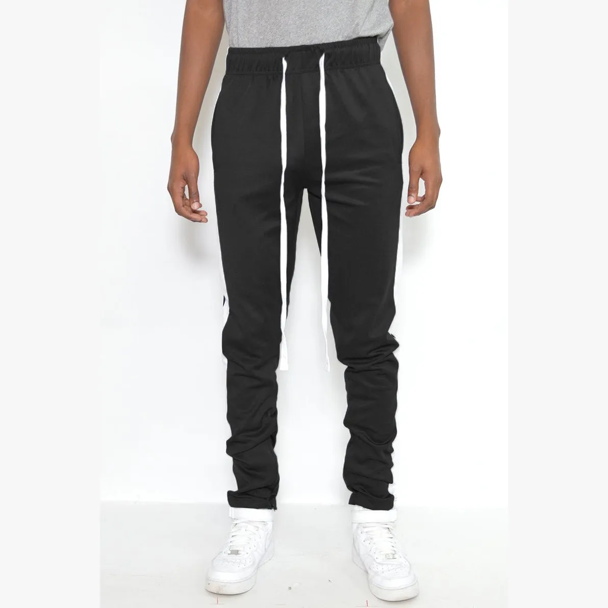 Black & White Slim Fit Track Pants