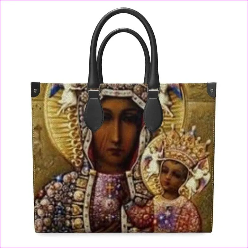 Black Madonna Premium Authentic Leather Shopper Bag