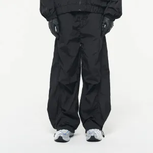 Black Nylon Track Pants