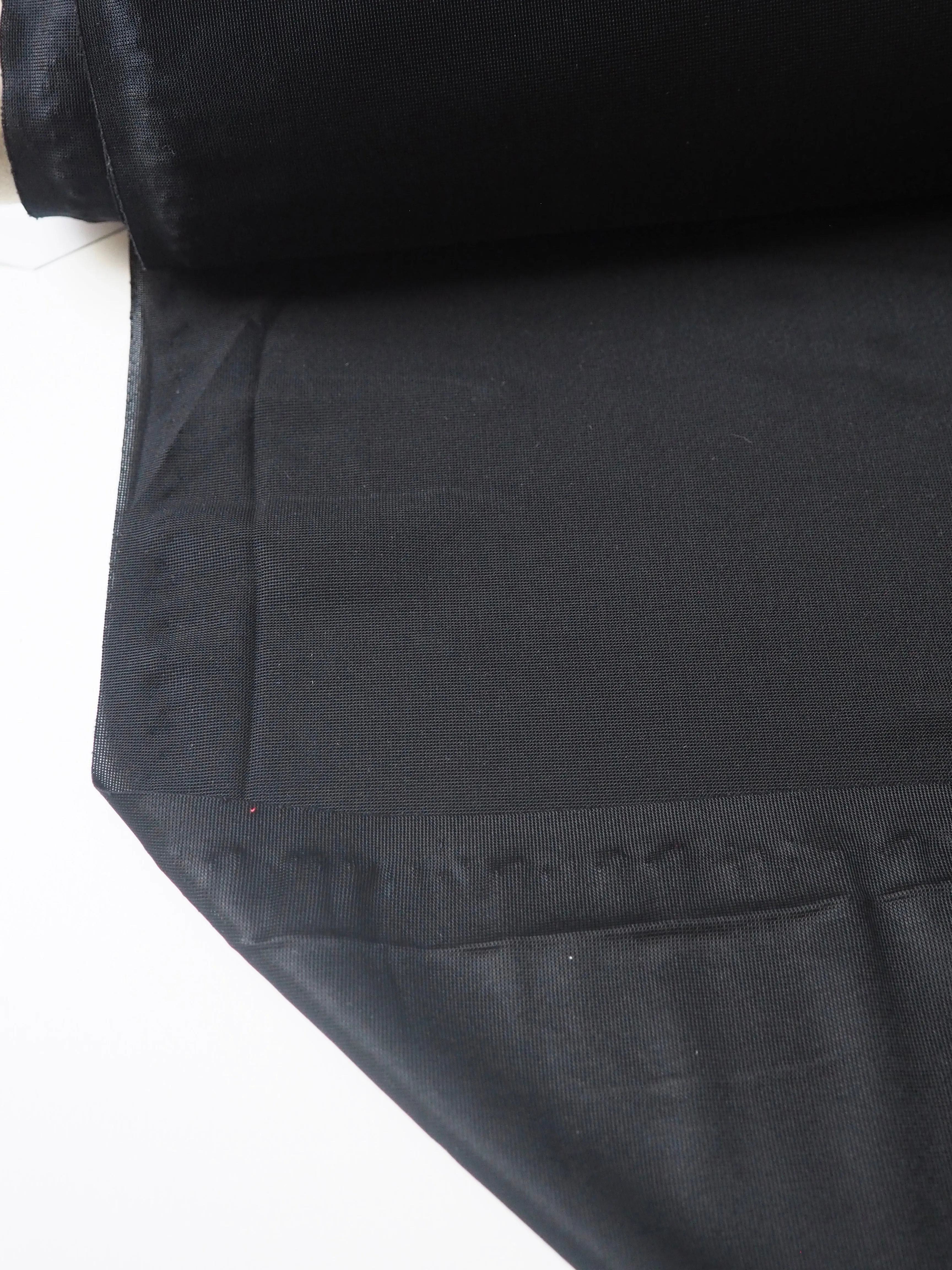 Black Satin Interlock Jersey