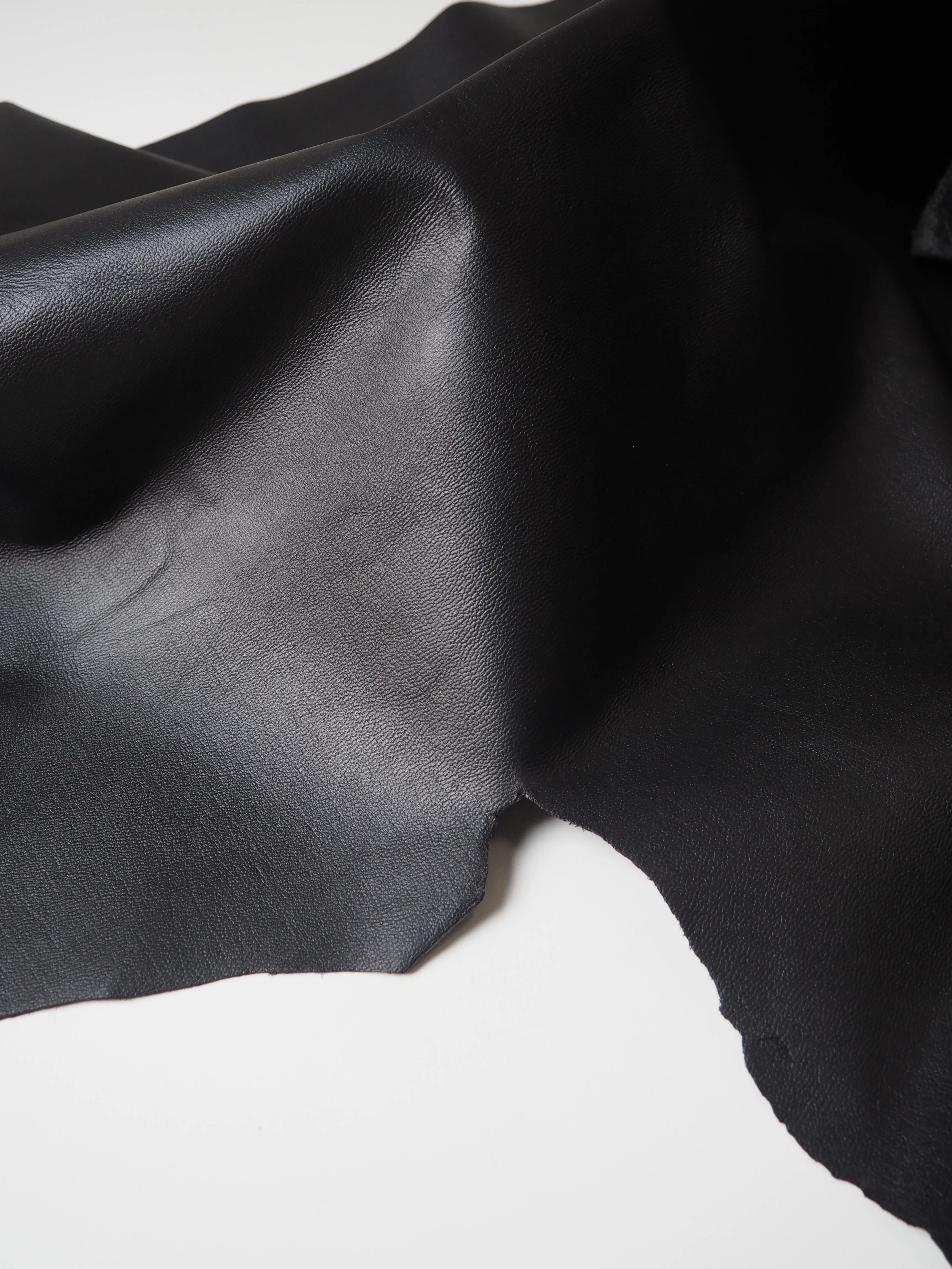 Black Smooth Structured Cowhide