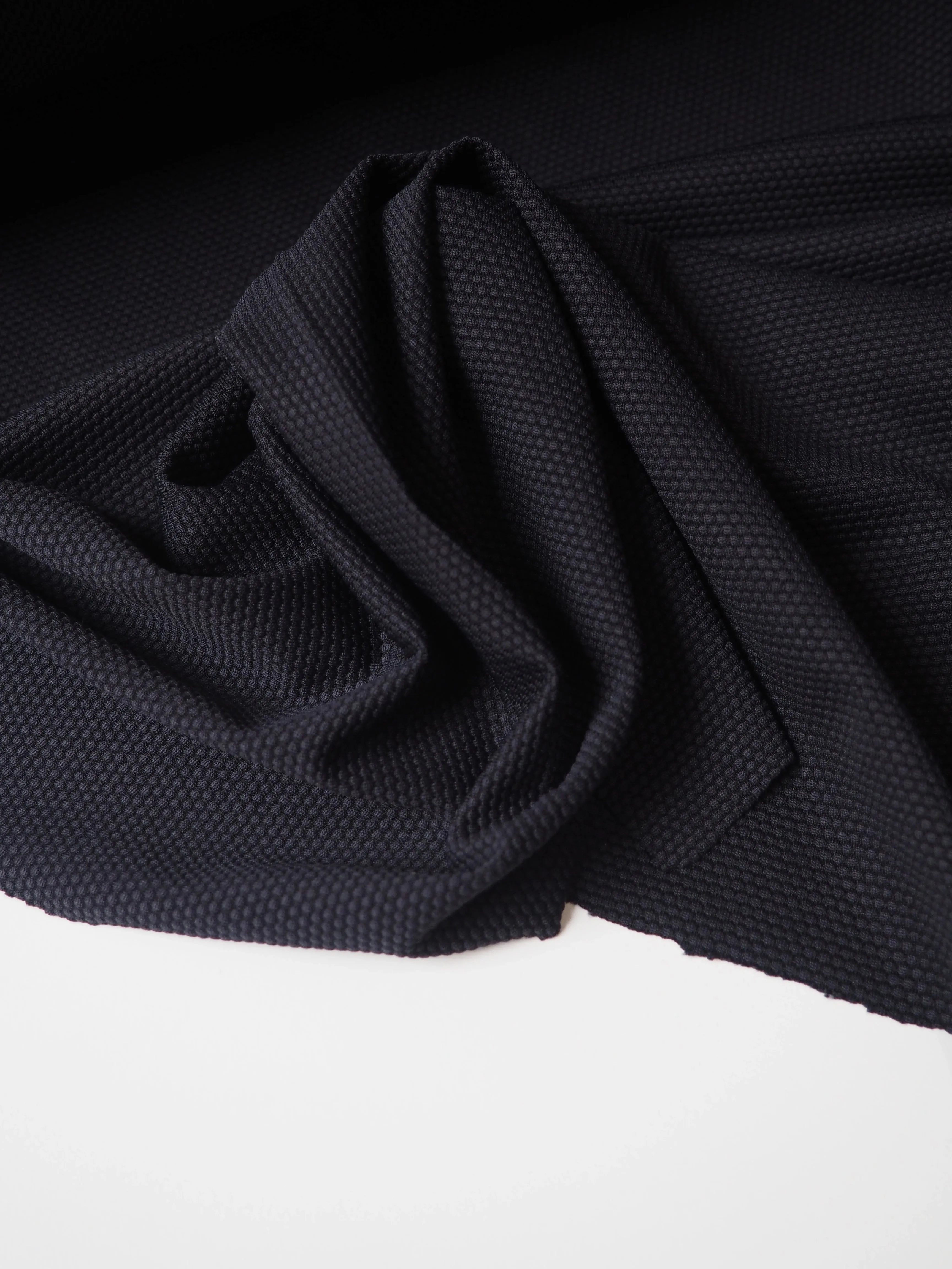 Black Textured Swim Performance Jersey