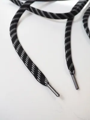 Black   White Jacquard Flat Laces 9mm