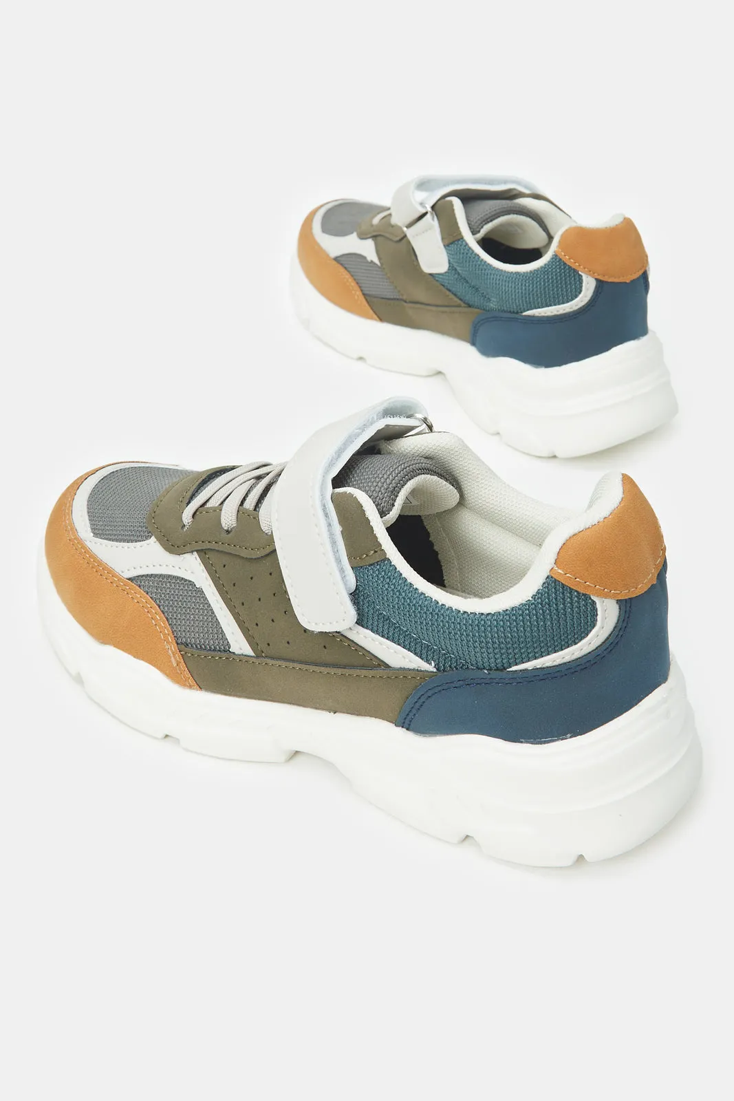 Boys Assorted Color Block Chunky Sneakers