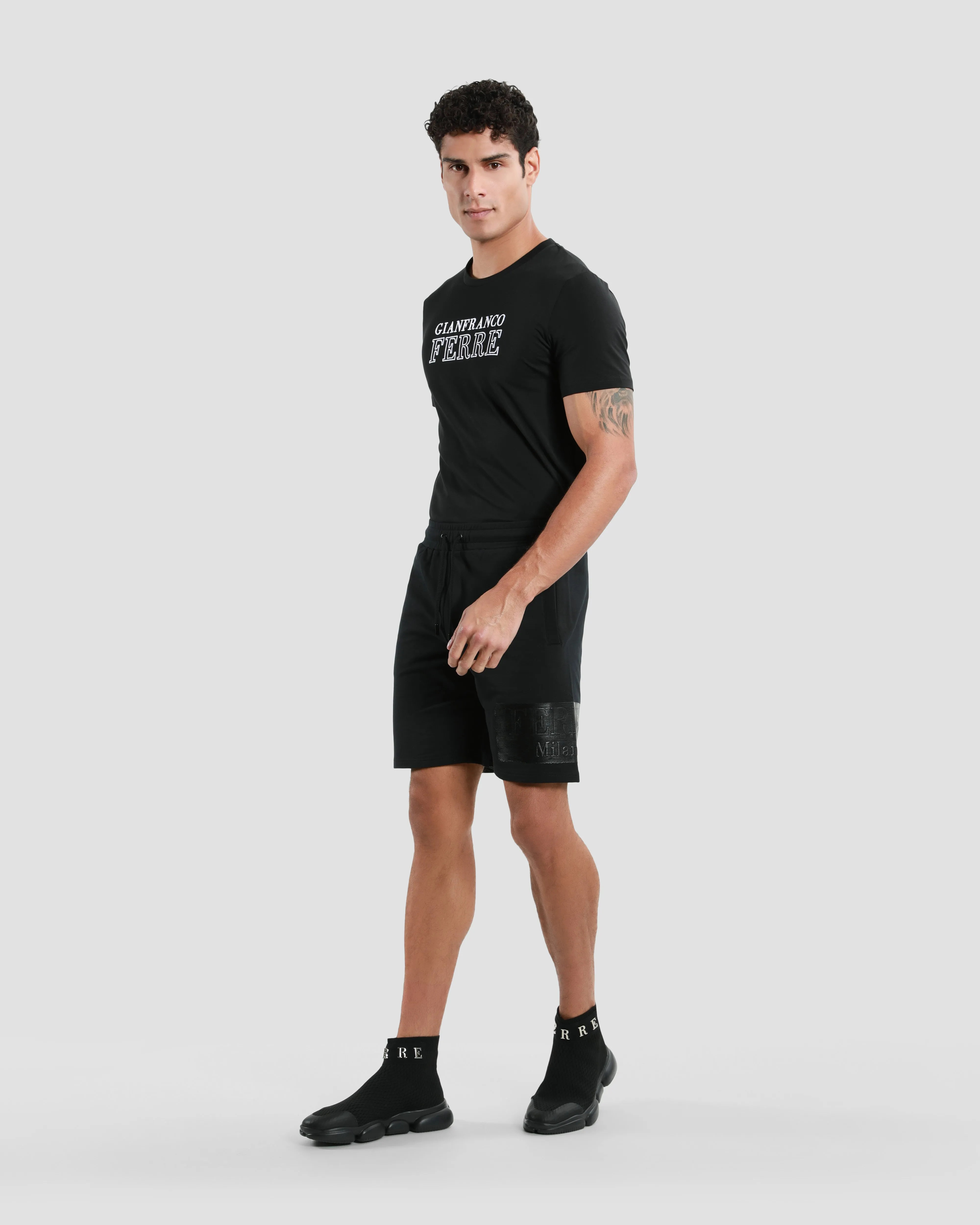 Brand Embossed Track Shorts