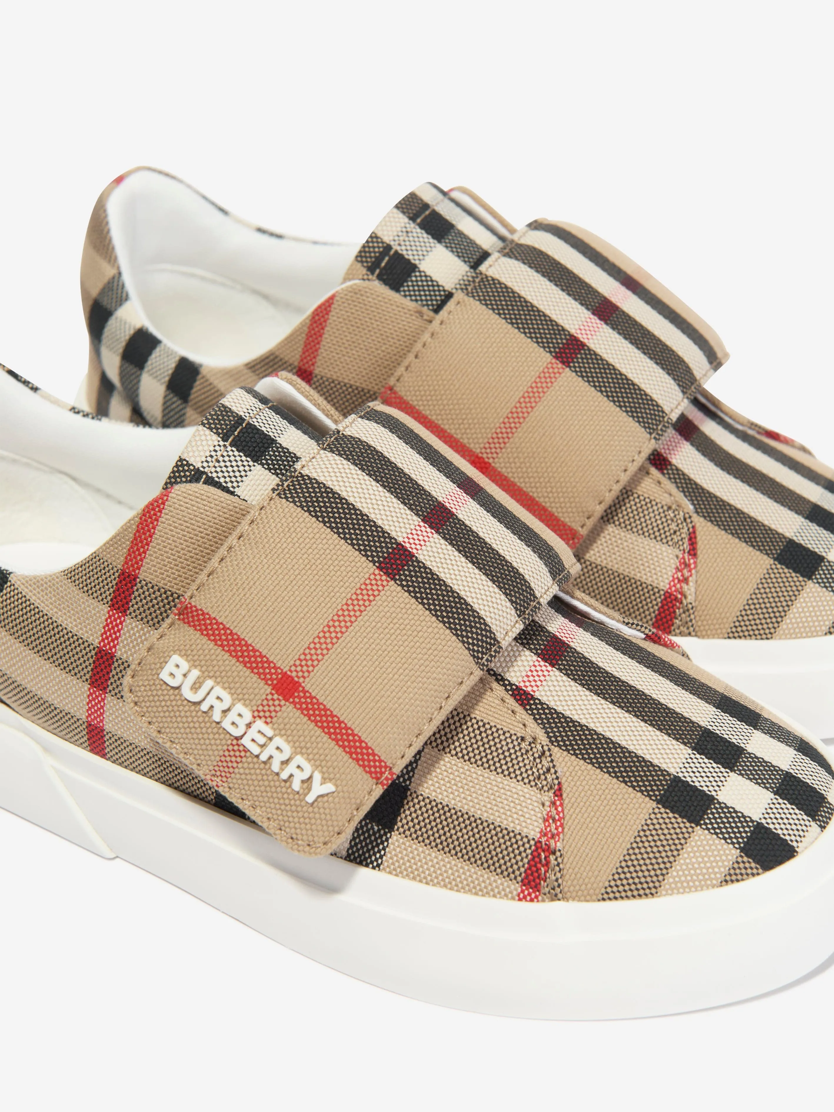 Burberry Kids James Trainers in Archive Beige Check