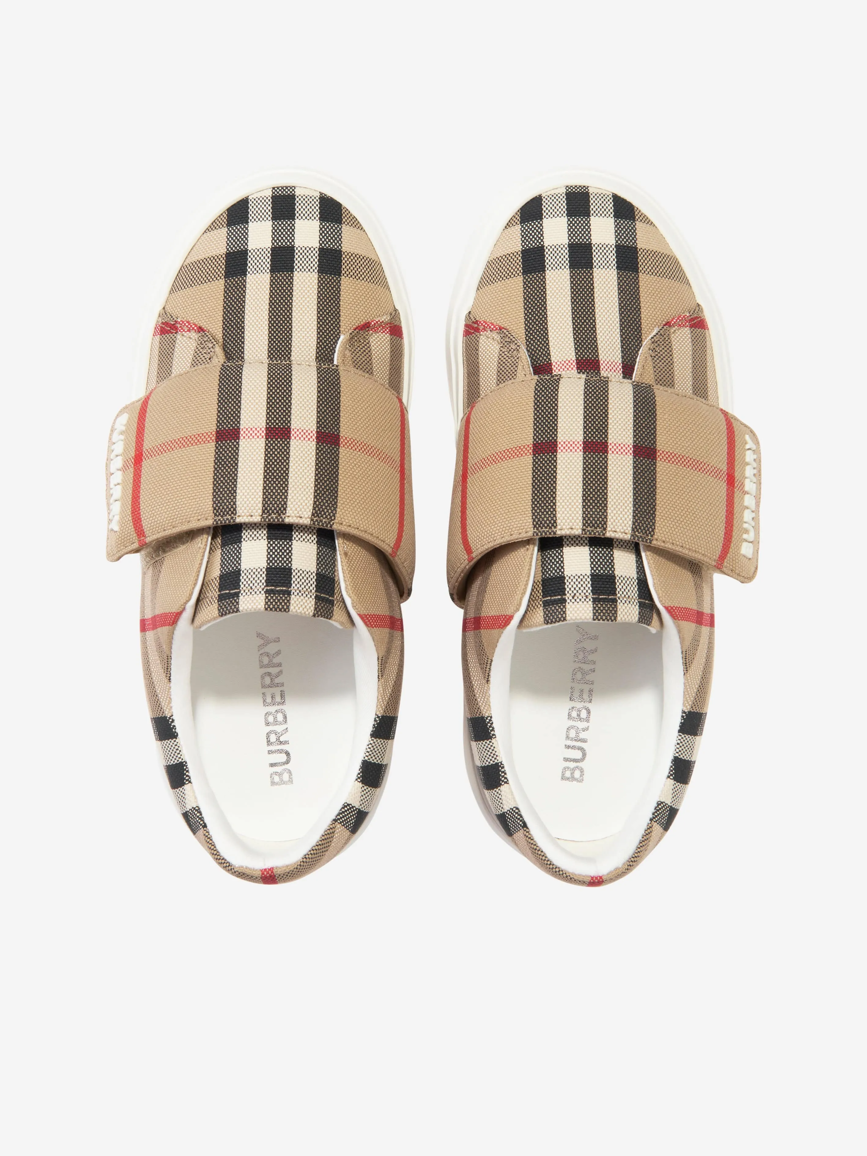 Burberry Kids James Trainers in Archive Beige Check