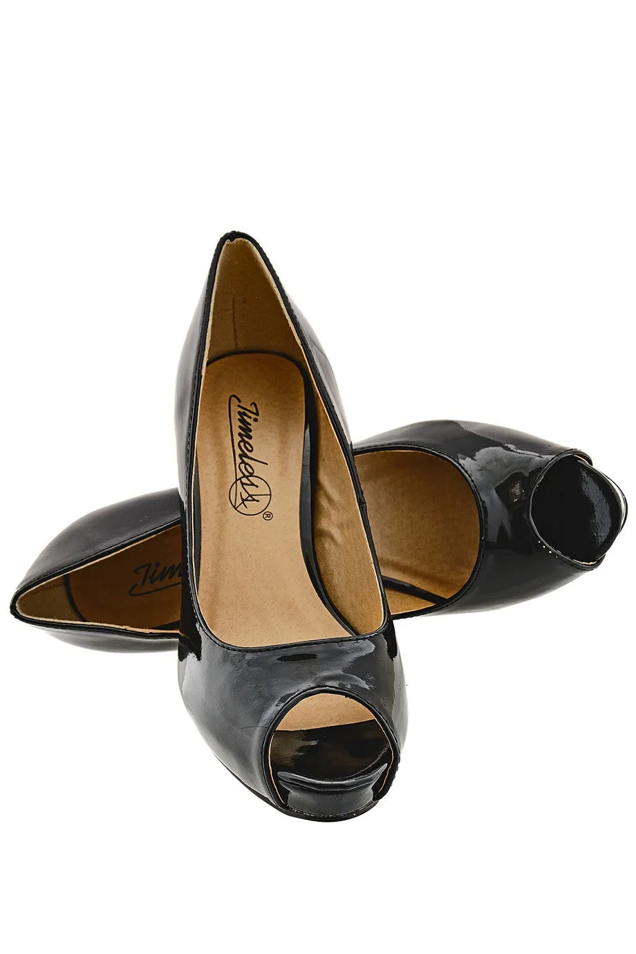 CAMERON Black Patent Peep Toe