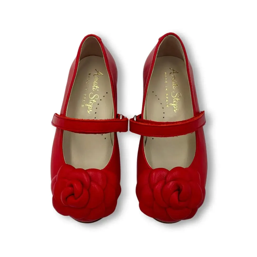 Camille- Red Leather Mary Jane Shoes