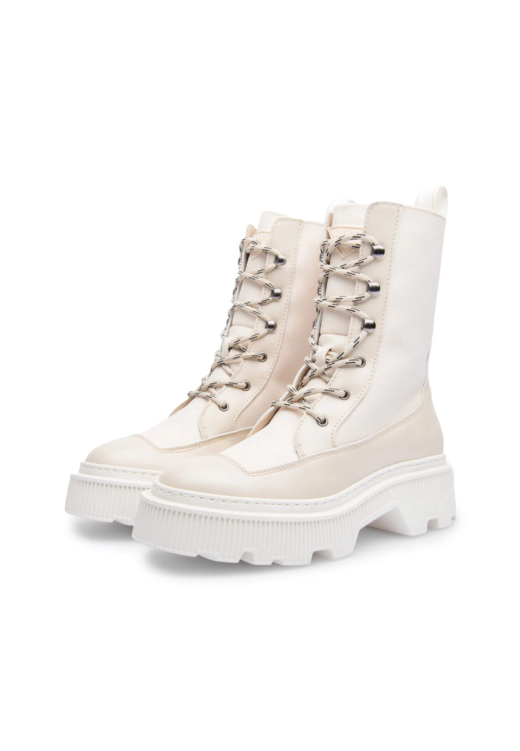 Caroline Creme High Chunky Boots