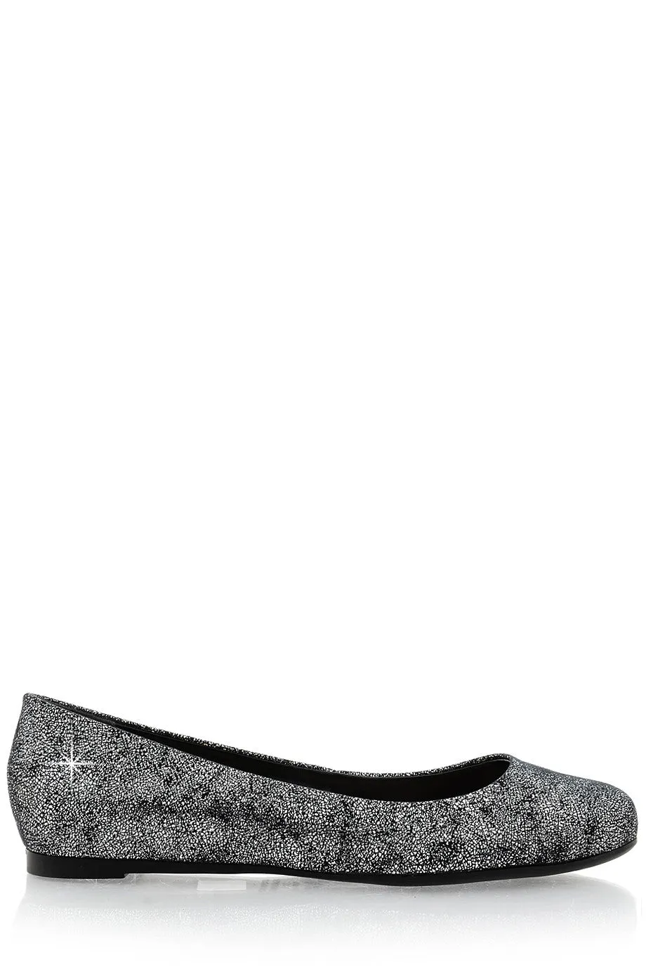 CECCONELLO LEELA Silver Crackled Ballerinas