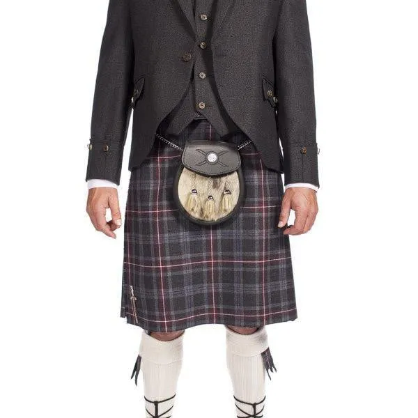 Charcoal Tweed Argyle Jacket 8 Yard Mediumweight Hebridean Tartan Kilt Outfit - Made to Order