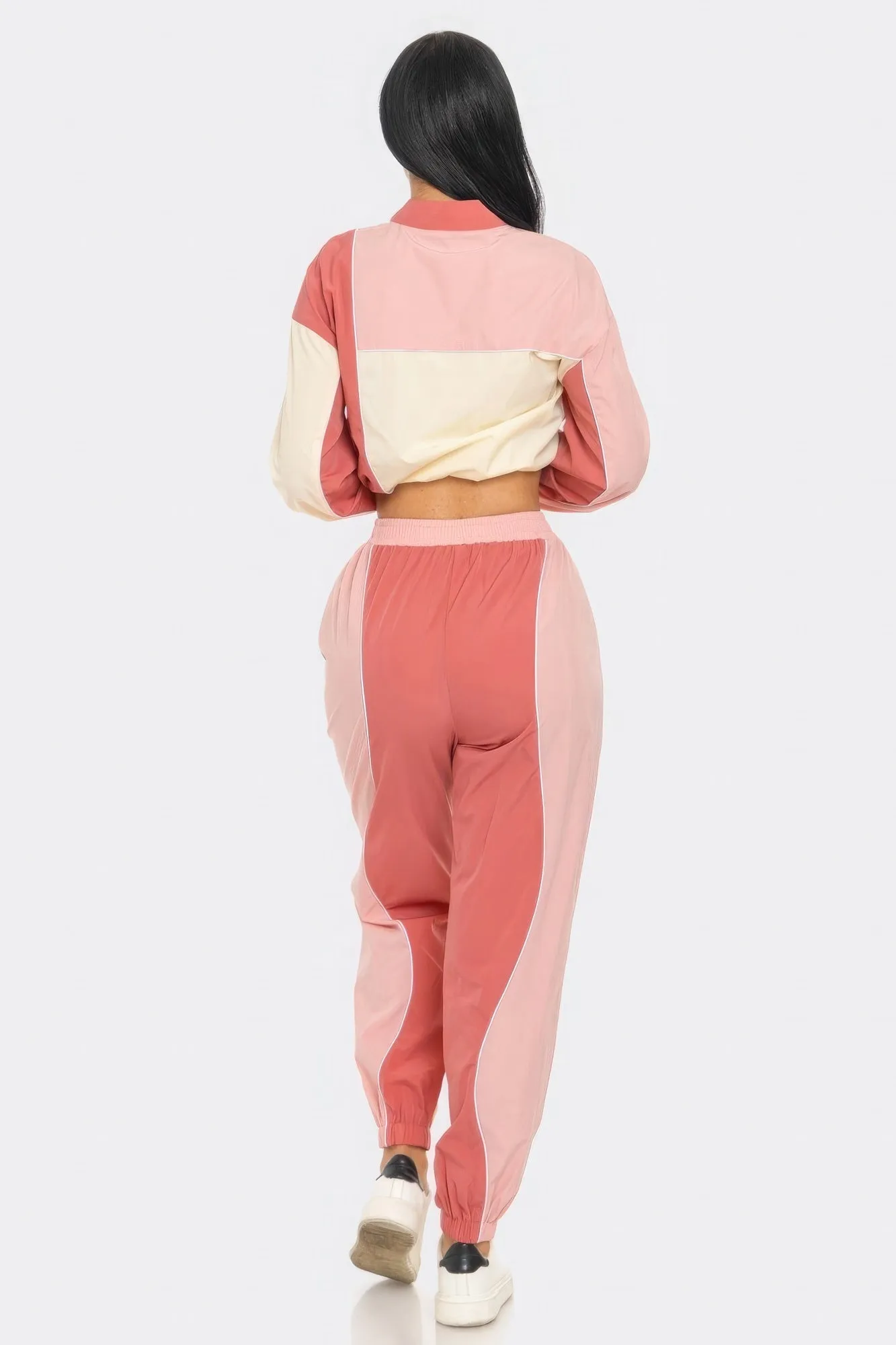 Colorblock Cargo Jogger Set Women's tracksuit