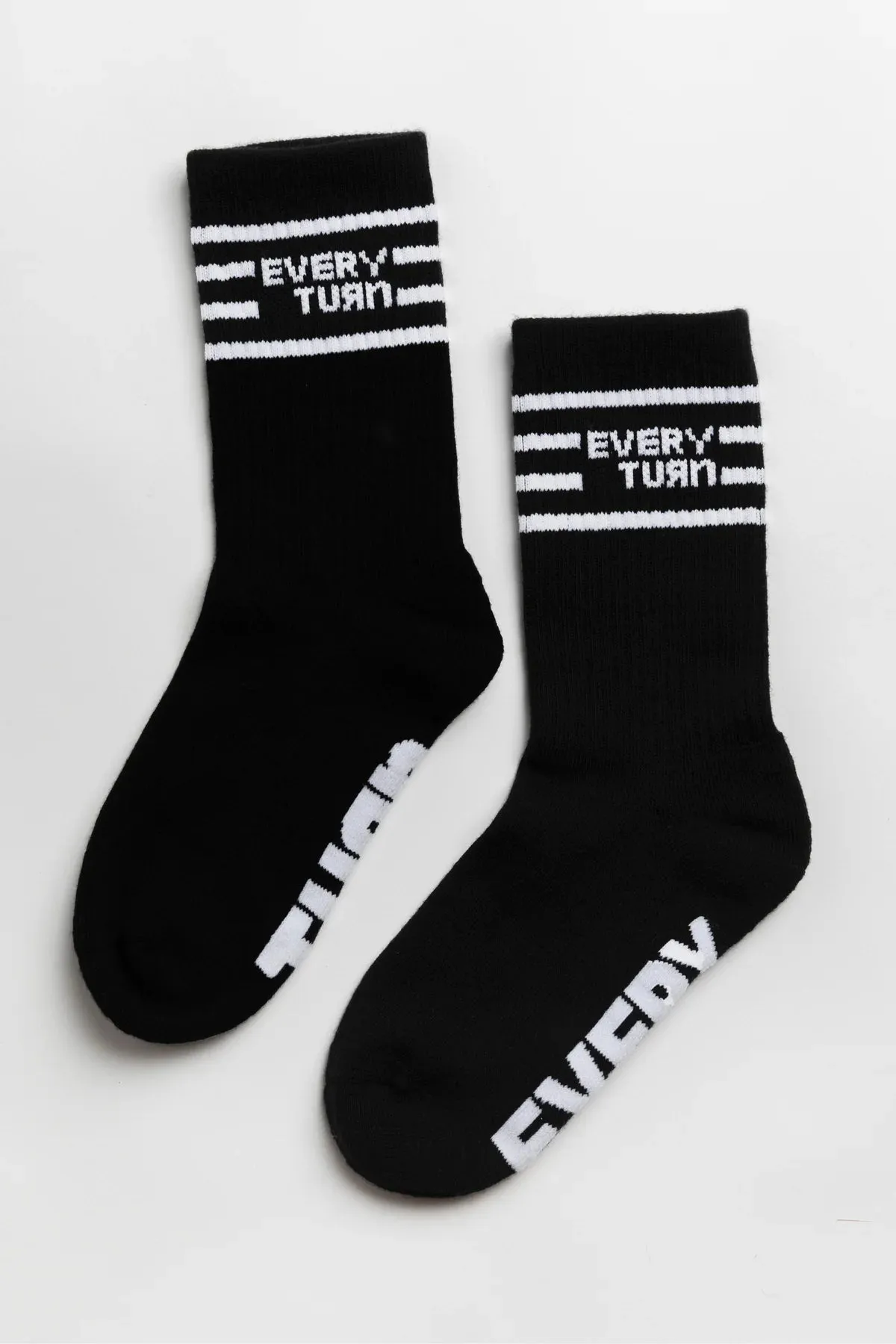 Crew Socks | Black   White