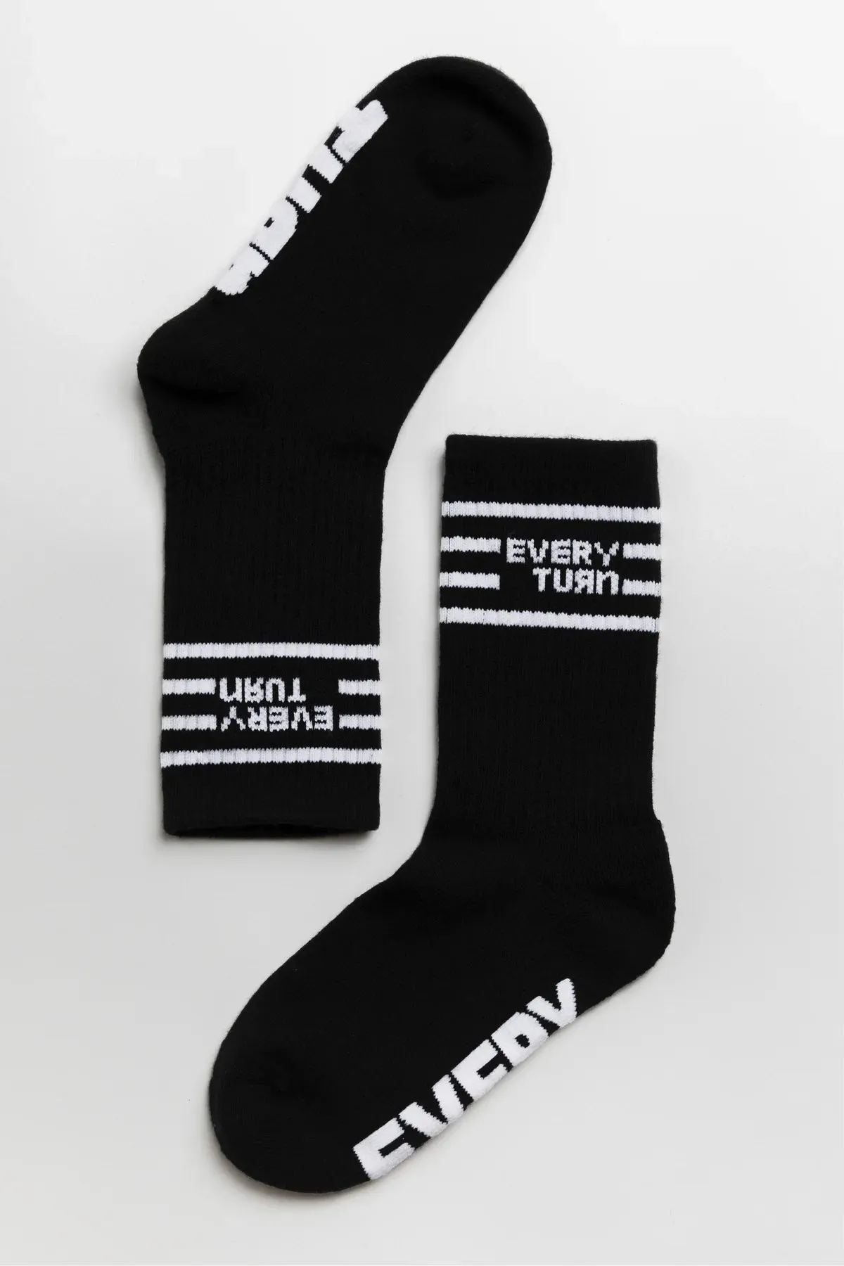 Crew Socks | Black   White