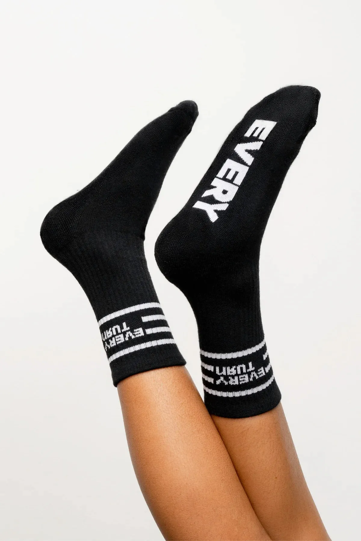 Crew Socks | Black   White