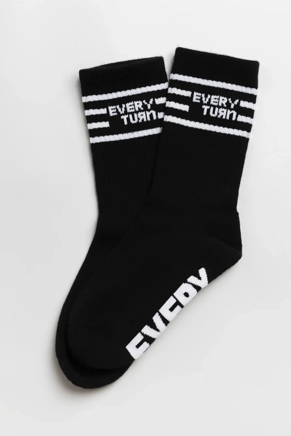 Crew Socks | Black   White