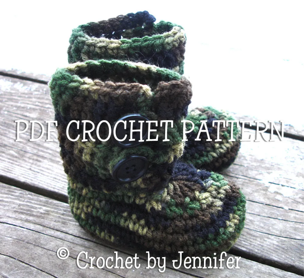 Crochet Pattern for Button Loop Booties | Crochet Baby Shoes Pattern | Baby Booties Crocheting Pattern | DIY Written Crochet Instructions