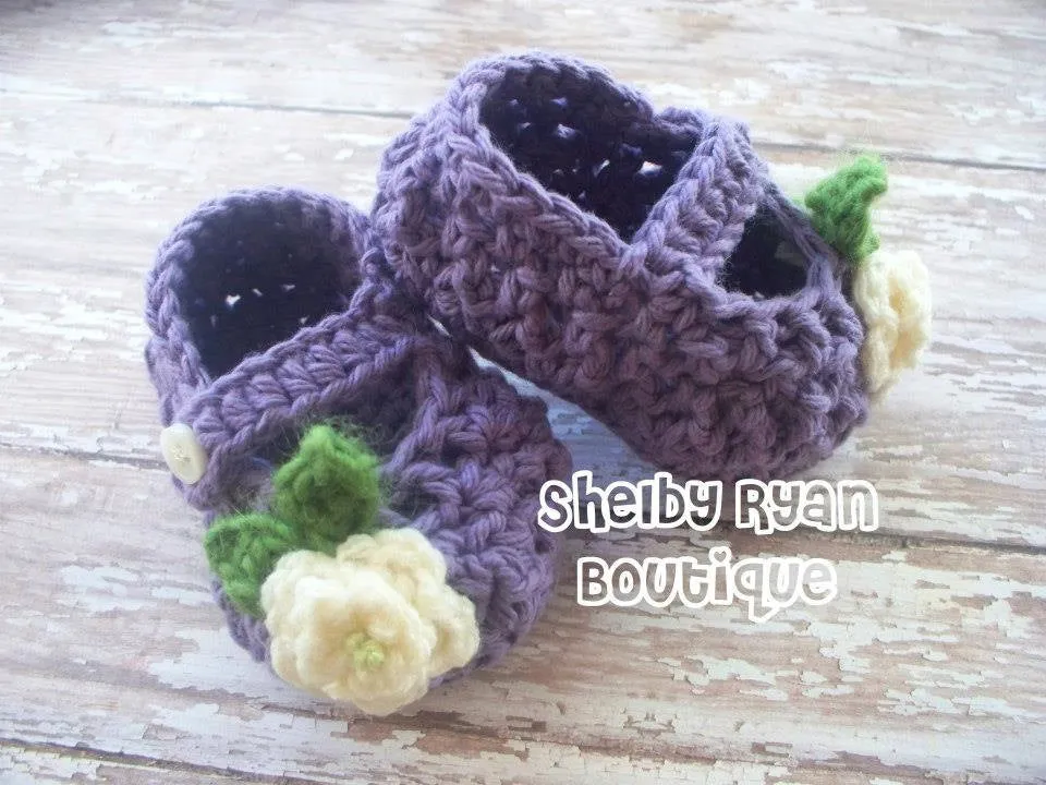 Crochet Pattern for Petite Mary Jane Slippers Baby Booties | Crochet Baby Shoes Pattern | Baby Booties Crocheting Pattern | DIY Written Crochet Instructions