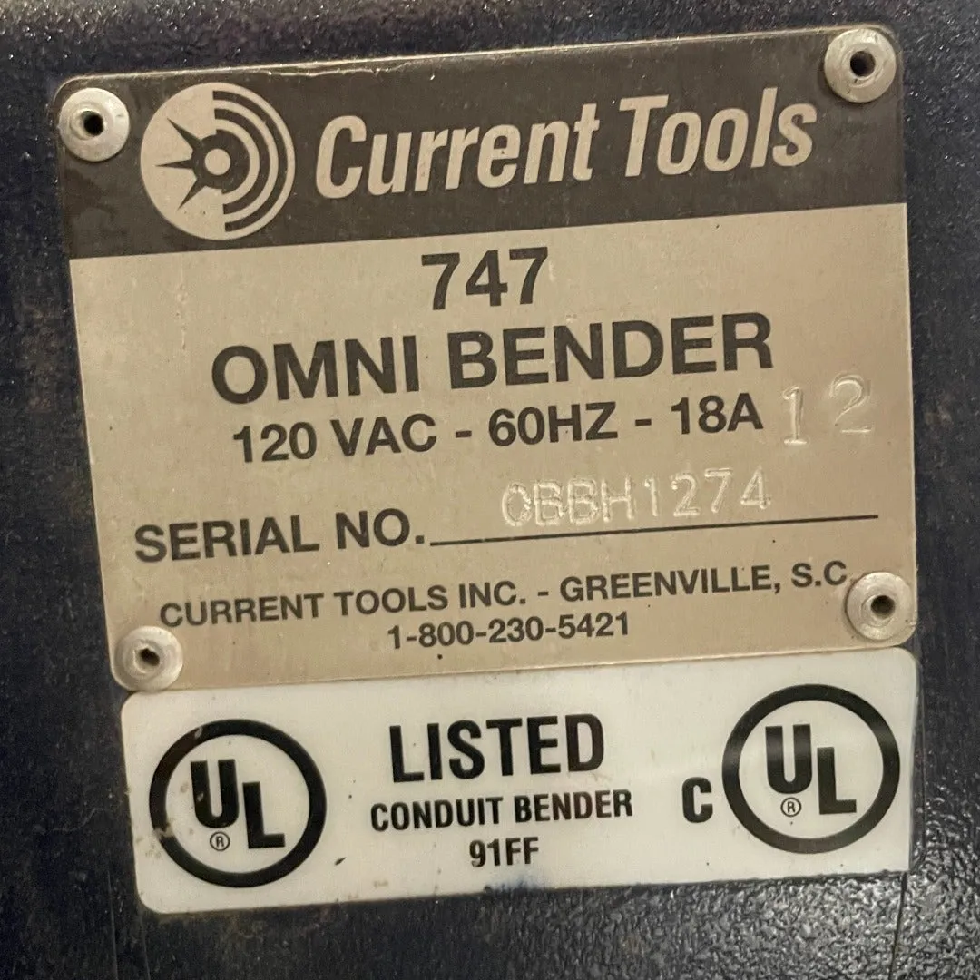 Current Tools 747 Electric Omni Bender - Reconditioned