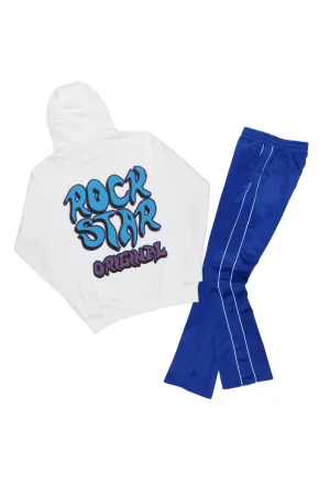 Deth White/Royal Graphic Hoodie Track Pant Set