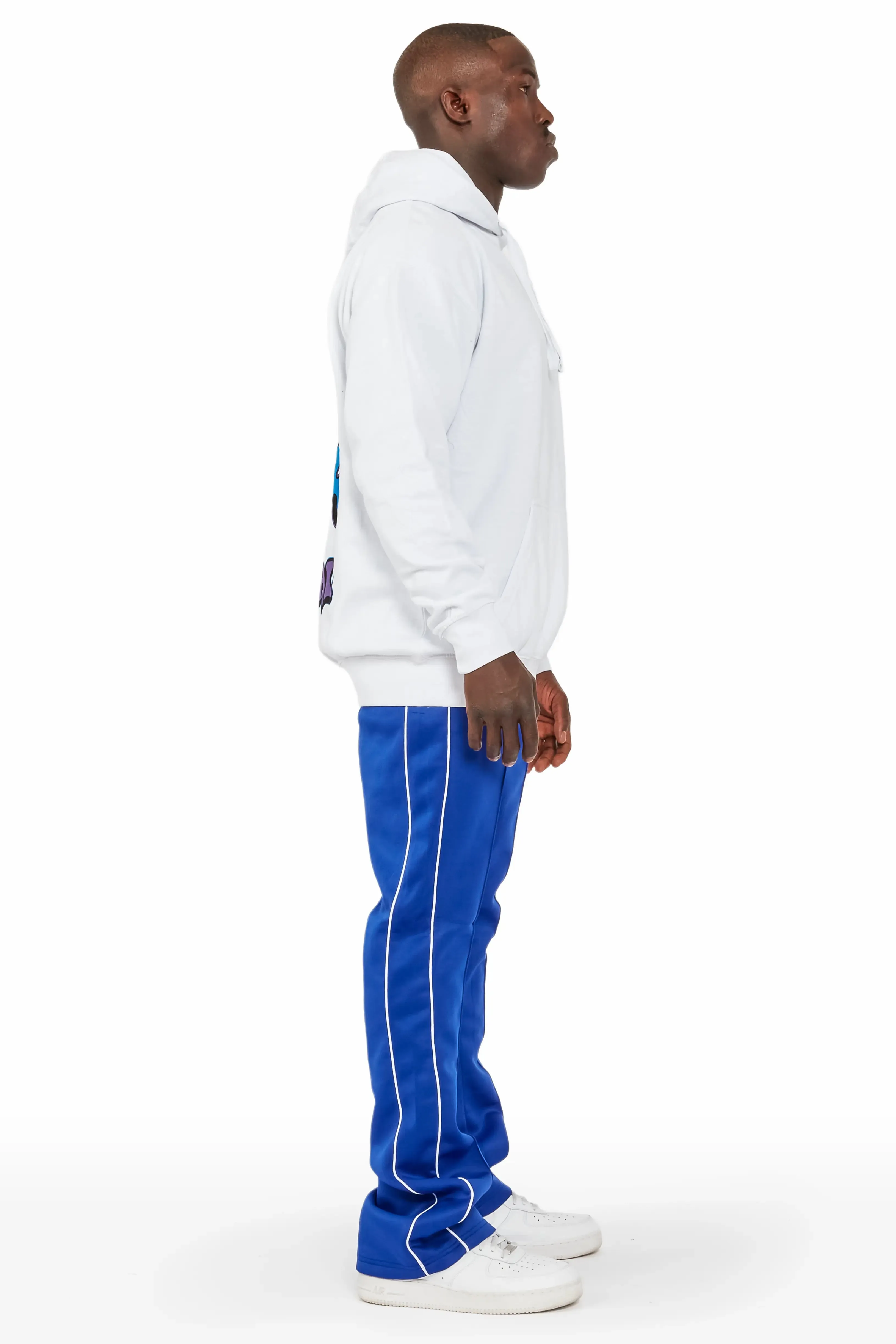 Deth White/Royal Graphic Hoodie Track Pant Set